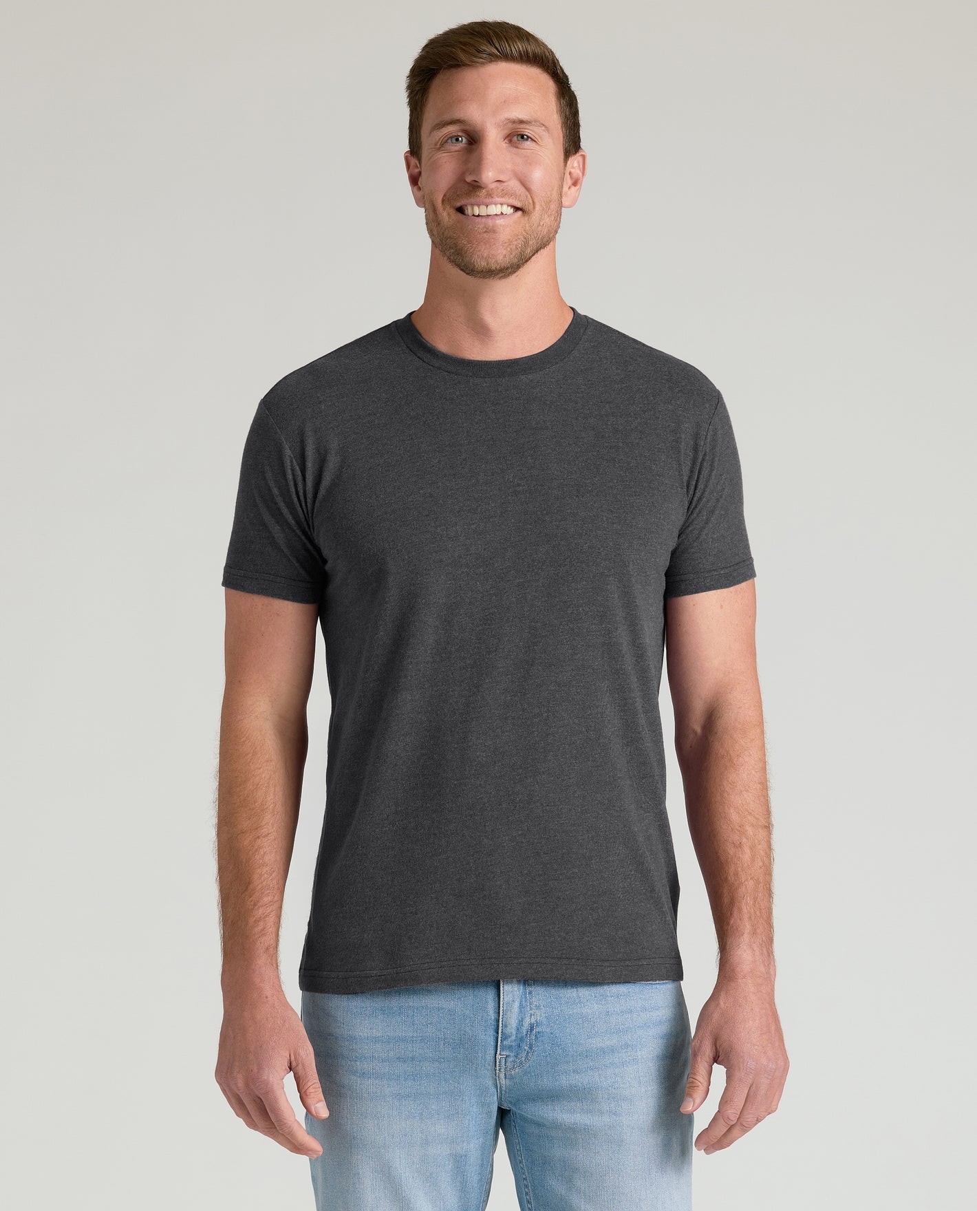 Charcoal Heather Gray Regular fit Cotton T-Shirt
