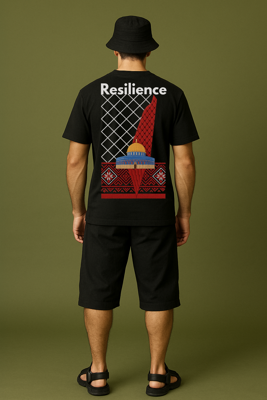 Palestine Resilience Graphic Tee - Oversized
