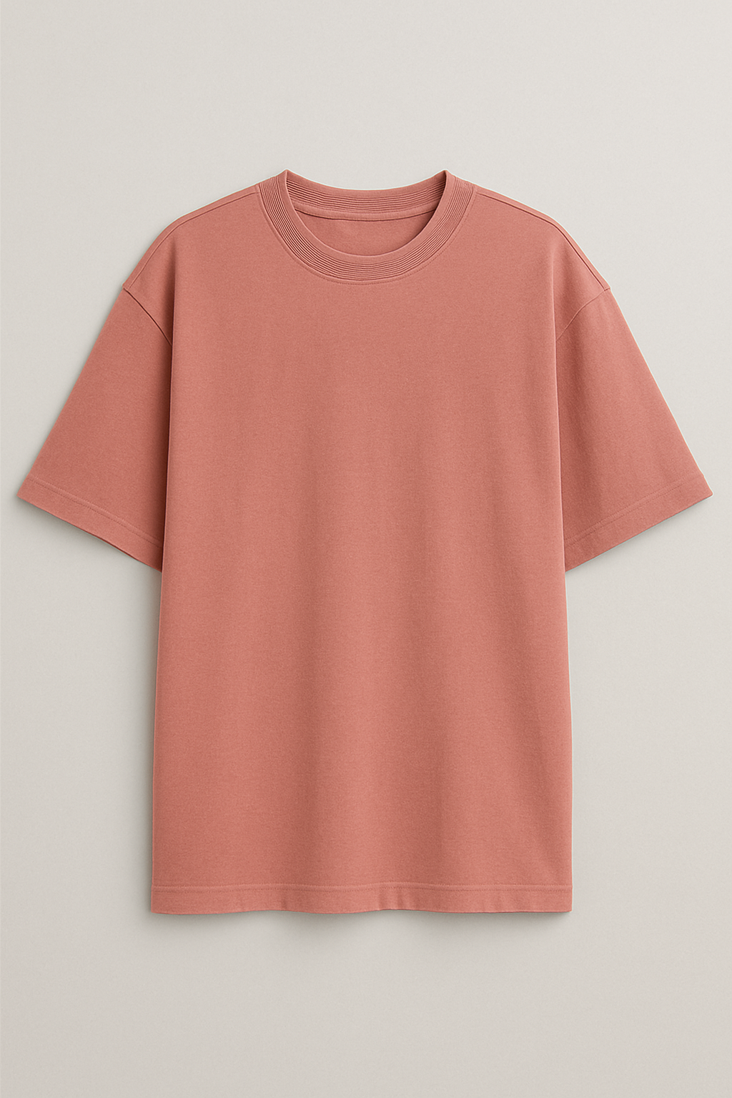 Rose Gold Drop Shoulder Cotton T-Shirt