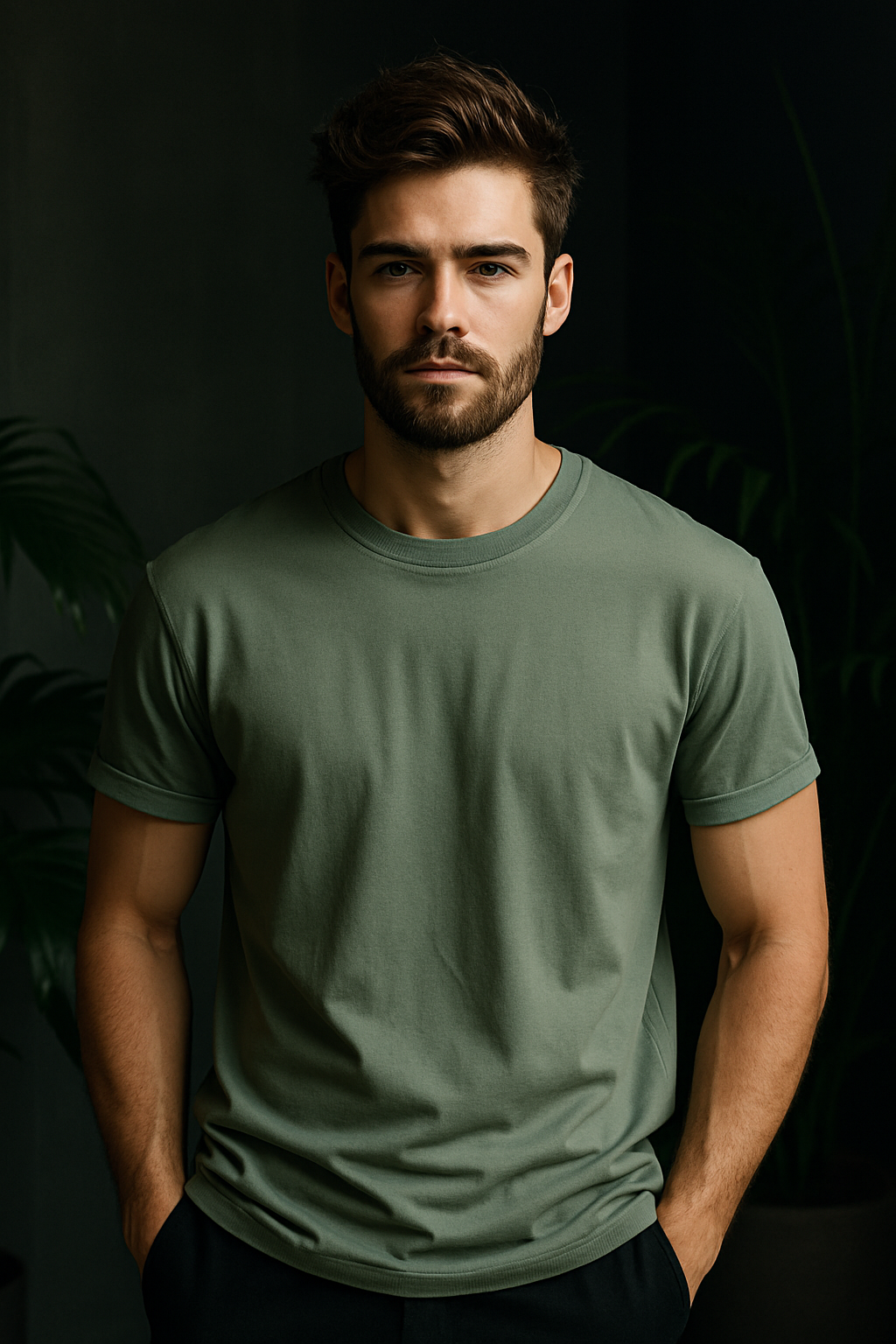 Cage Green Regular fit Cotton T-Shirt