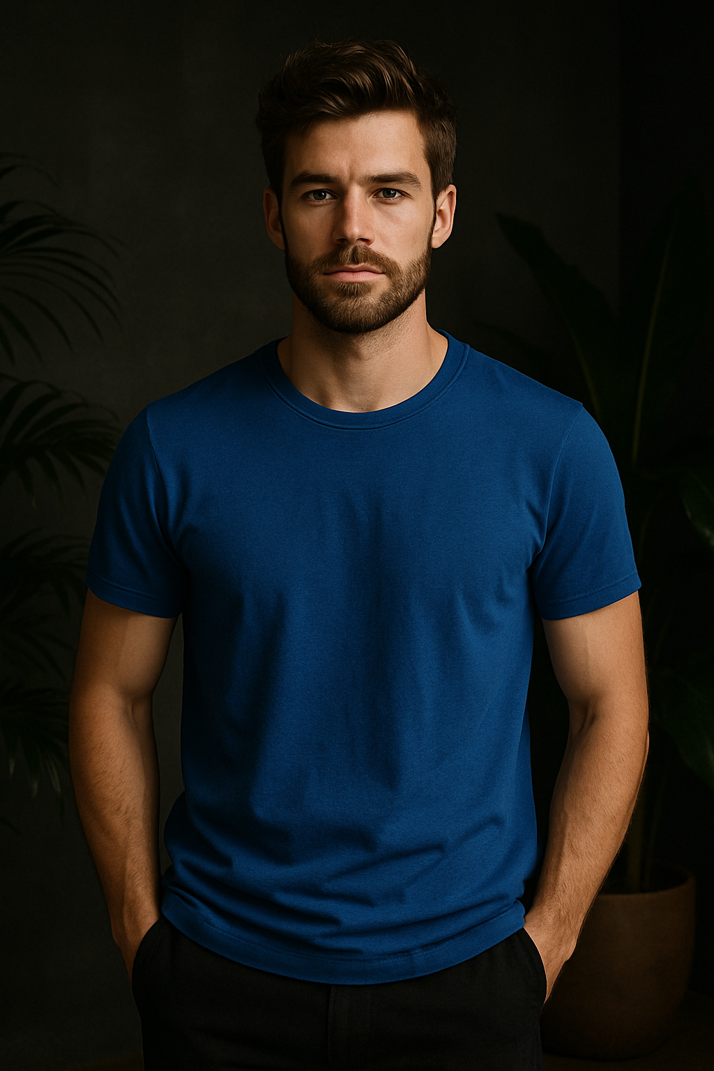 Royal blue Regular fit Cotton T-Shirt