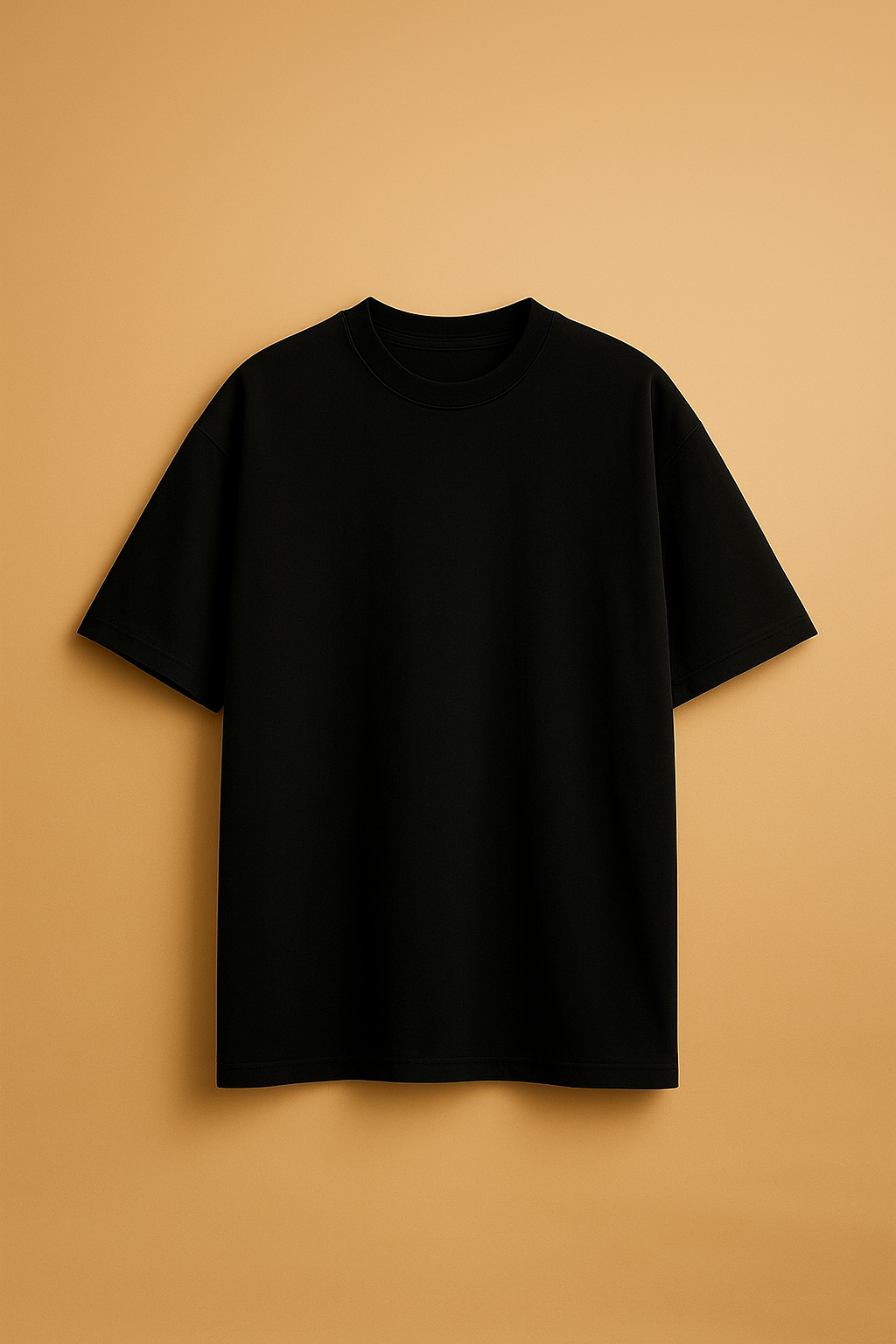 Black Drop Shoulder Cotton T-Shirt
