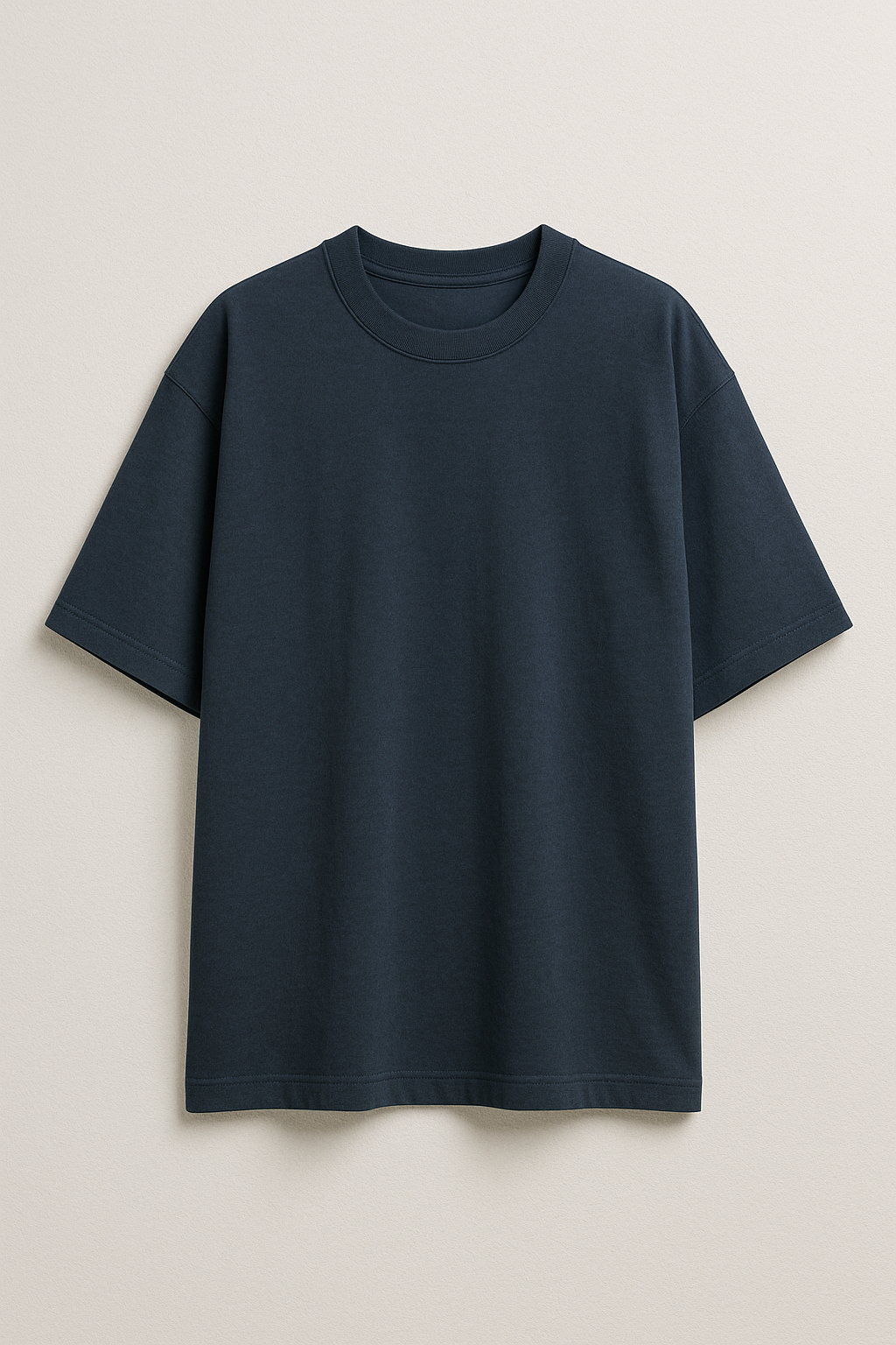 Navy blue Drop Shoulder Cotton T-Shirt