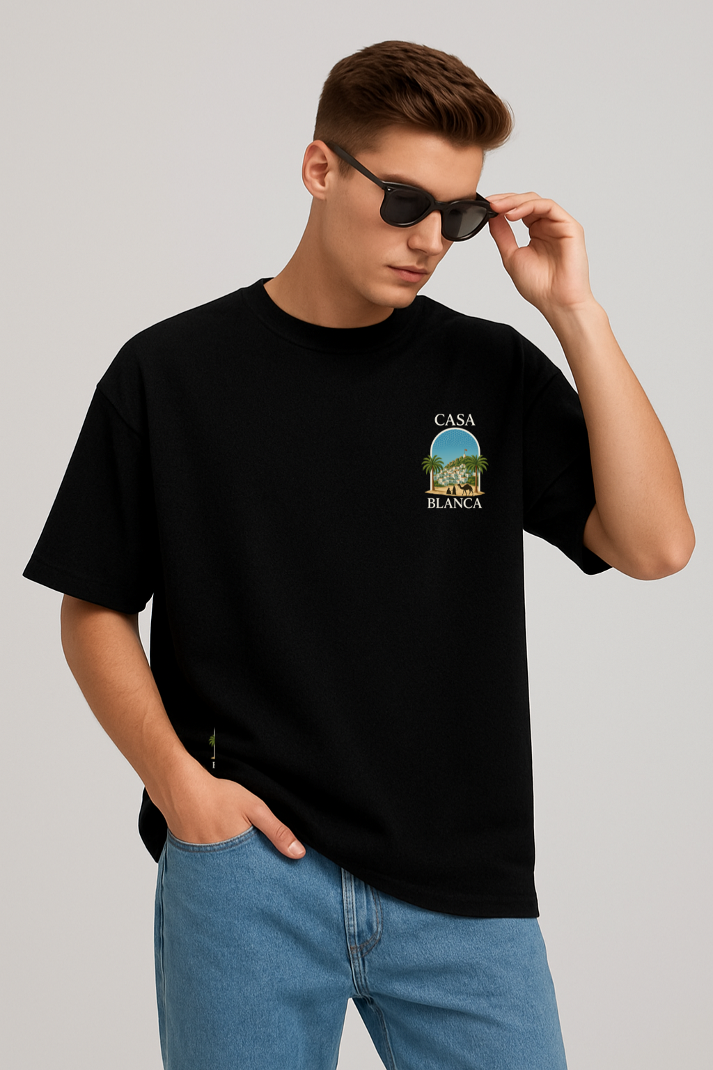 Casa blanka Graphic Tee - Black Oversized