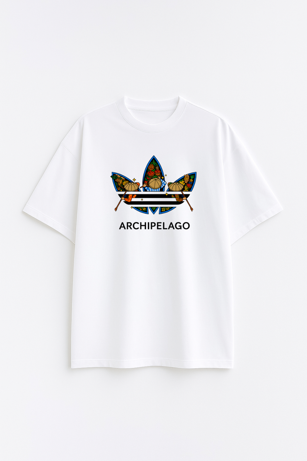 Archipelago Graphic Tee - White Oversized