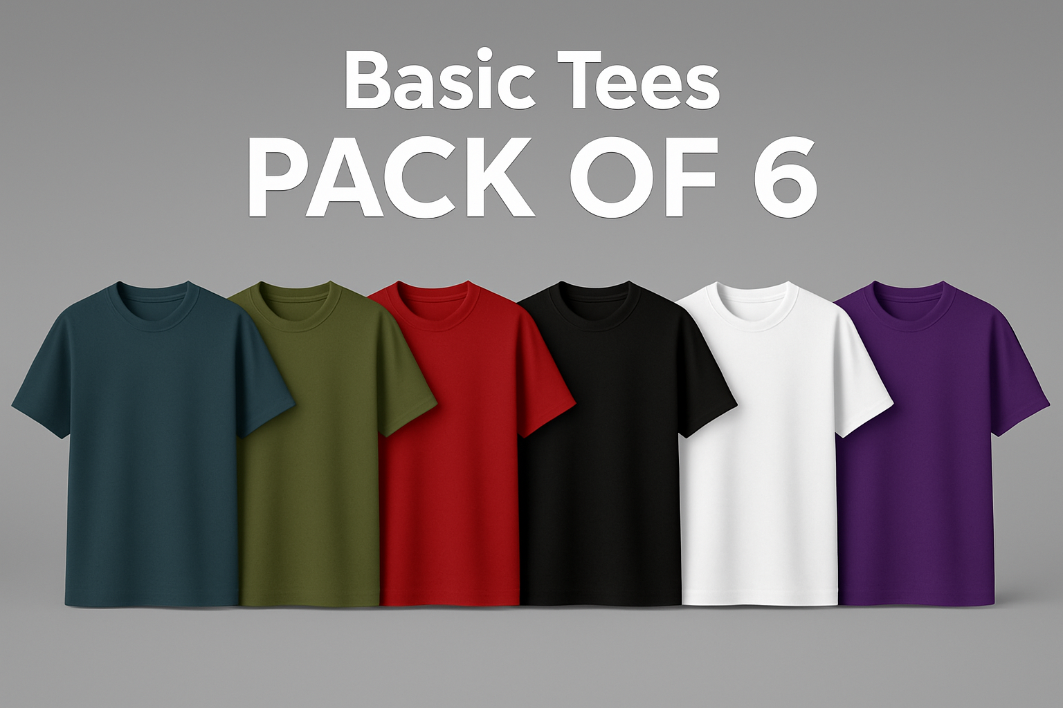 Pack of 6  Basic Tees