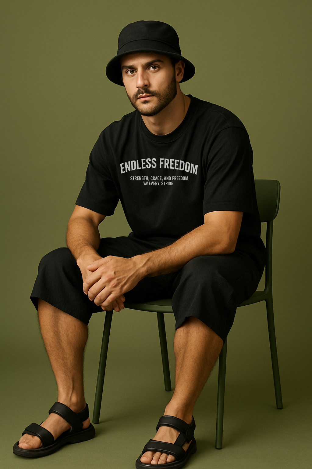 Endless Freedom Graphic Tee - Black Oversized