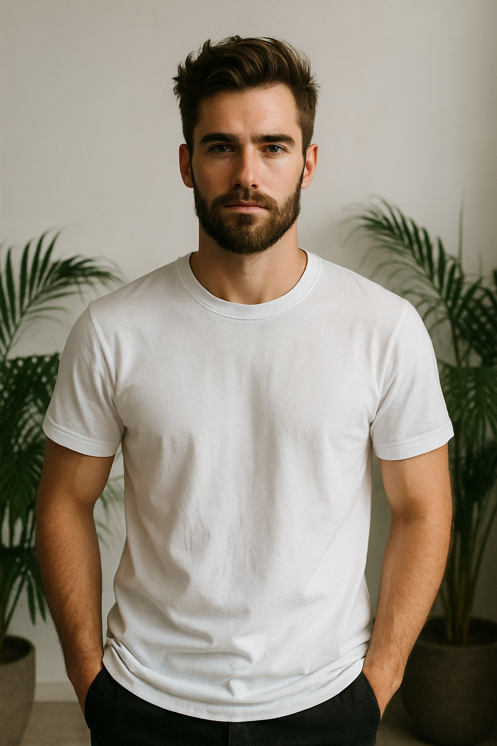 White Regular fit Cotton T-Shirt