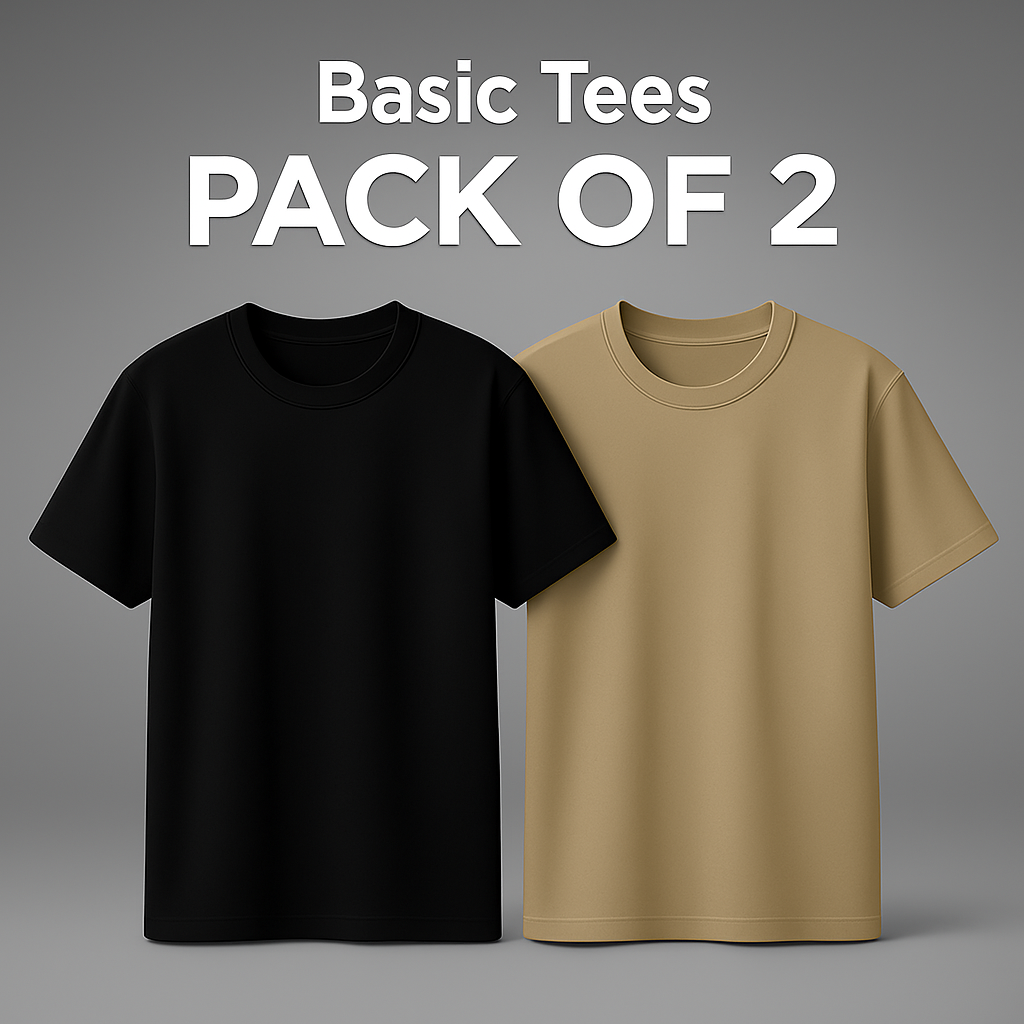 Pack of 2 Black + Beige