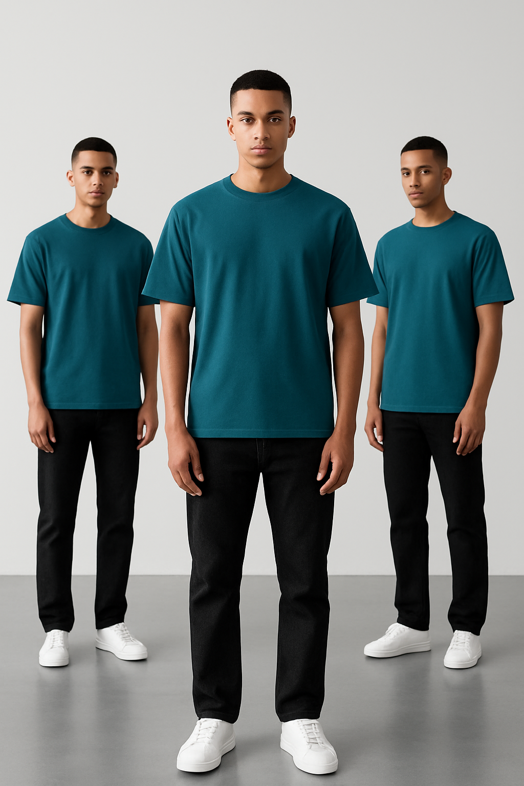 Petroleum blue Regular fit Cotton blend T-Shirt