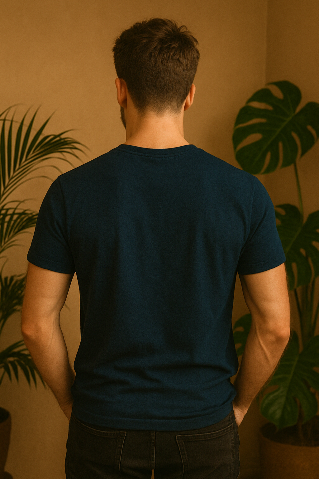 Navy blue Regular fit Cotton T-Shirt