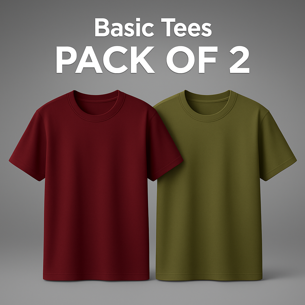 Pack of 2 Olive + Maroon