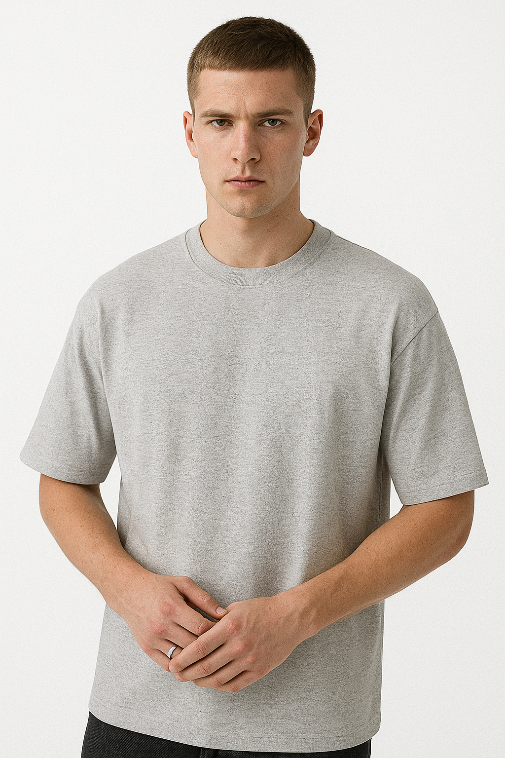 Heather gray Relax fit Cotton T-shirt