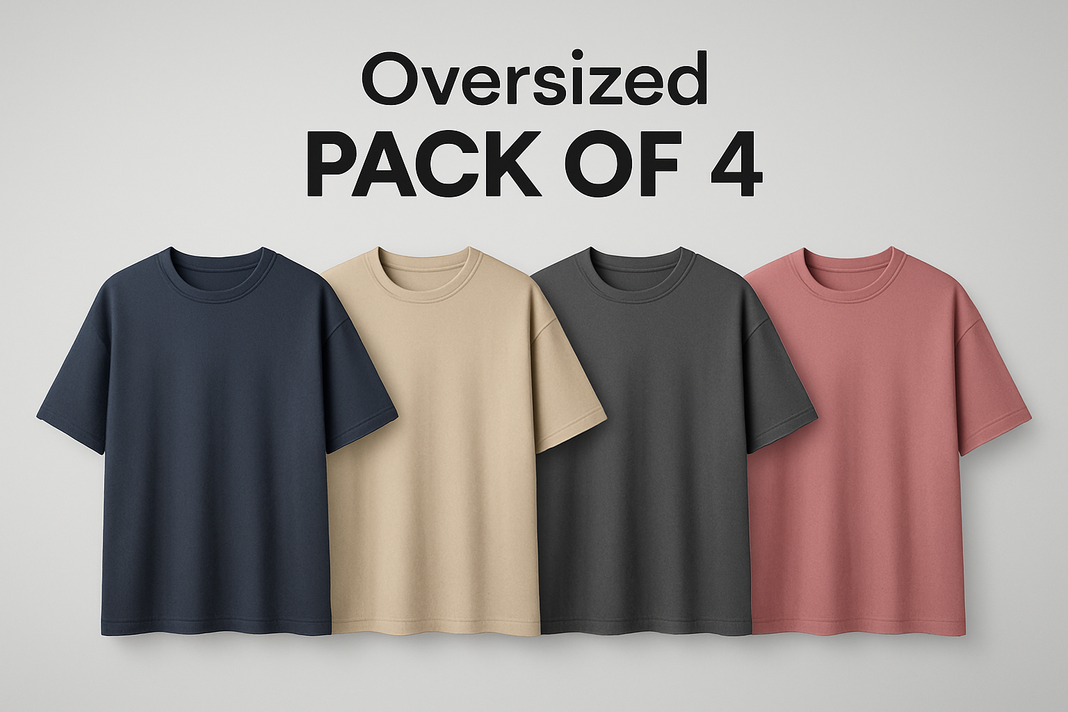 Pack of 4 Drop Shoulder Tees