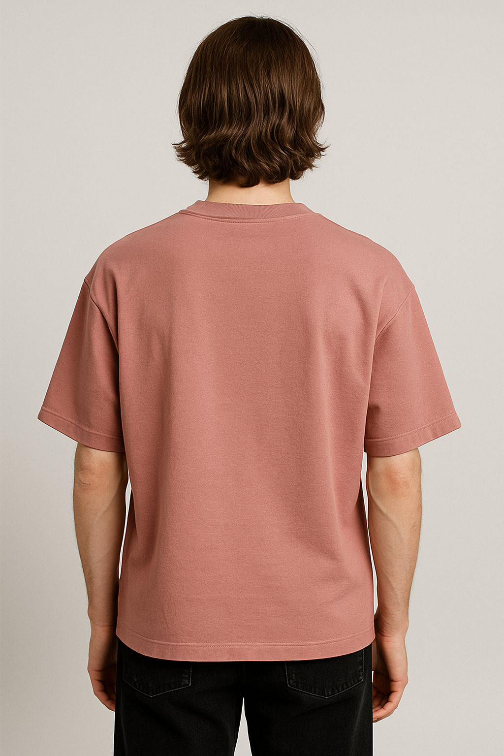 Rose Gold Drop Shoulder Cotton T-Shirt